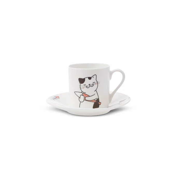 Karaca Cat Set of 6 Coffee Cups 80 ml 153.03.06.8115 - Coffee Sets - ebarza Furniture UAE | Shop Modern Furniture in Abu Dhabi & Dubai - مفروشات ايبازرا في الامارات | تسوق اثاث عصري وديكورات مميزة في دبي وابوظبي