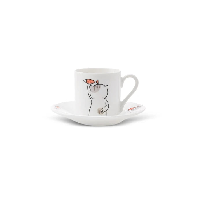 Karaca Cat Set of 6 Coffee Cups 80 ml 153.03.06.8115 - Coffee Sets - ebarza Furniture UAE | Shop Modern Furniture in Abu Dhabi & Dubai - مفروشات ايبازرا في الامارات | تسوق اثاث عصري وديكورات مميزة في دبي وابوظبي