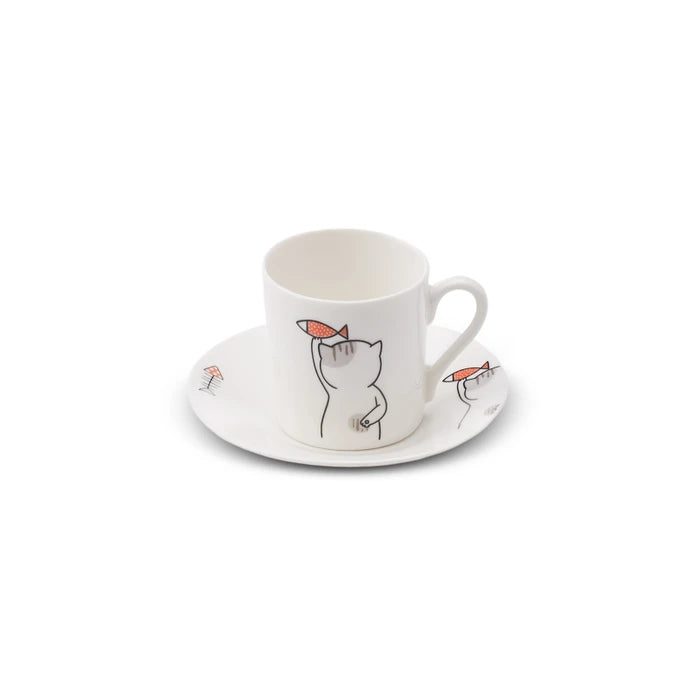 Karaca Cat Set of 6 Coffee Cups 80 ml 153.03.06.8115 - Coffee Sets - ebarza Furniture UAE | Shop Modern Furniture in Abu Dhabi & Dubai - مفروشات ايبازرا في الامارات | تسوق اثاث عصري وديكورات مميزة في دبي وابوظبي