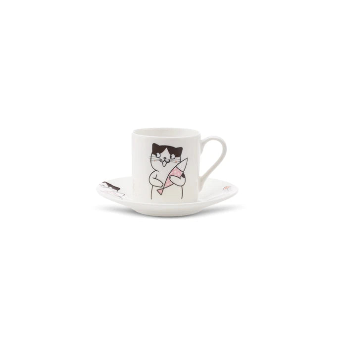 Karaca Cat Set of 6 Coffee Cups 80 ml 153.03.06.8115 - Coffee Sets - ebarza Furniture UAE | Shop Modern Furniture in Abu Dhabi & Dubai - مفروشات ايبازرا في الامارات | تسوق اثاث عصري وديكورات مميزة في دبي وابوظبي