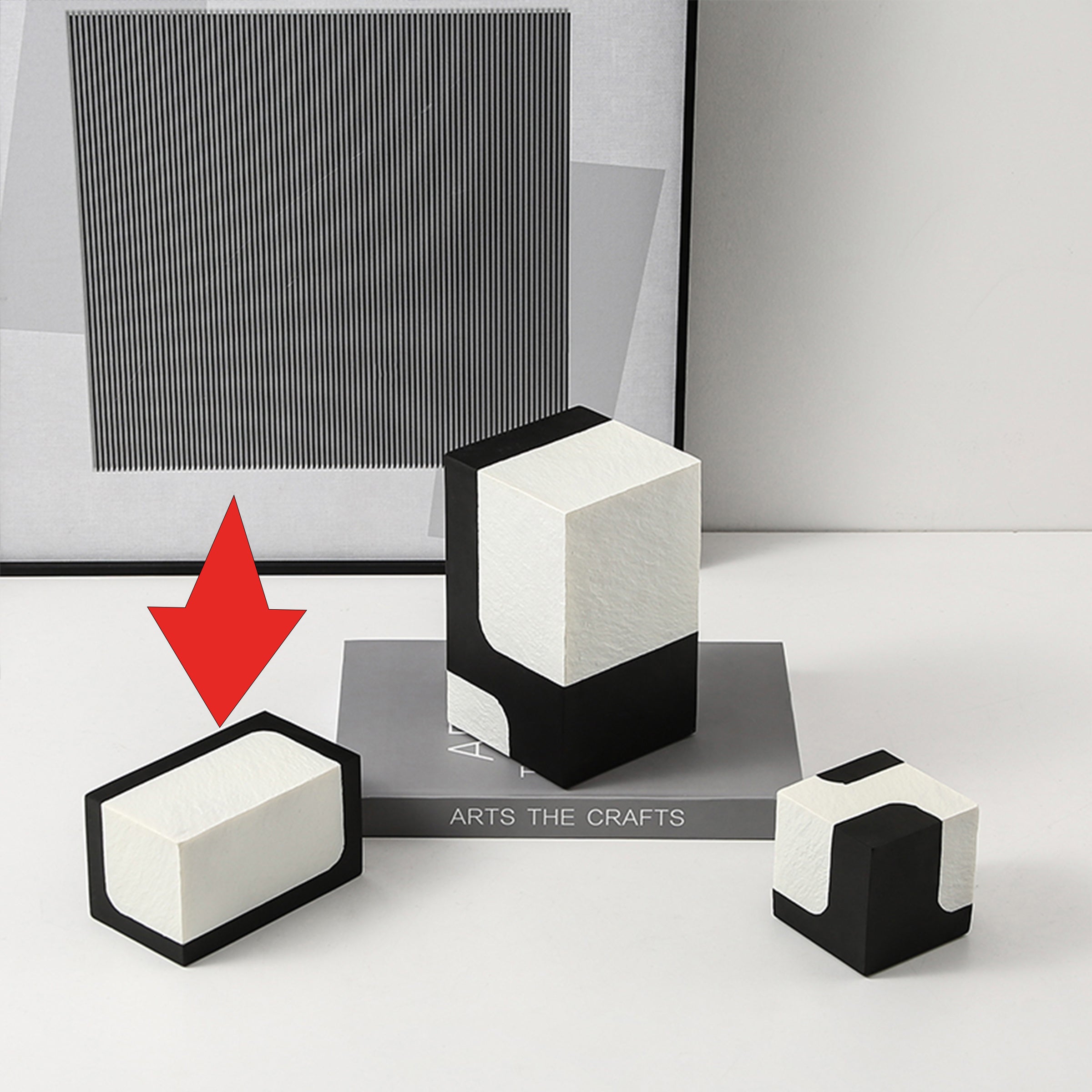 Black And White Stone Block B Fc-Sz21108B -  Home Decor Figurines - ebarza Furniture UAE | Shop Modern Furniture in Abu Dhabi & Dubai - مفروشات ايبازرا في الامارات | تسوق اثاث عصري وديكورات مميزة في دبي وابوظبي