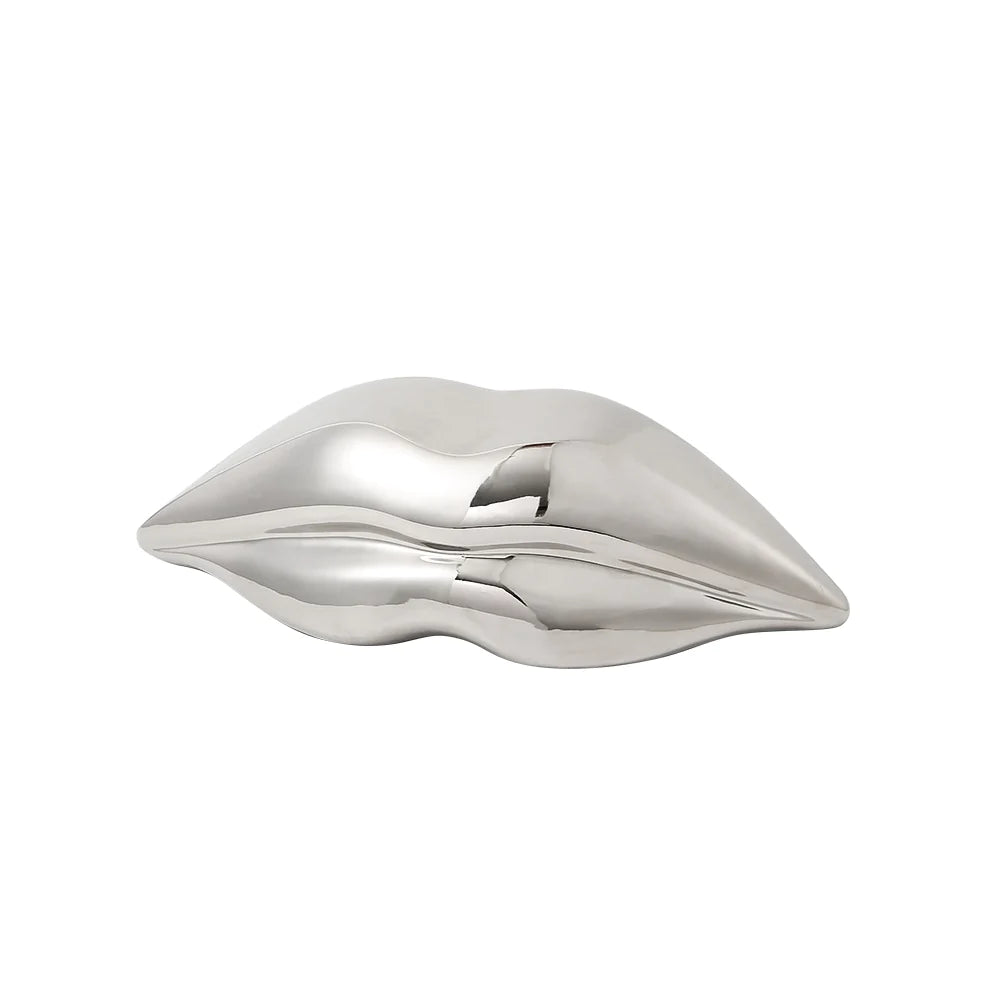 Silver Ceramic Mouth Décor Fa-D22039 -  Home Decor Figurines - ebarza Furniture UAE | Shop Modern Furniture in Abu Dhabi & Dubai - مفروشات ايبازرا في الامارات | تسوق اثاث عصري وديكورات مميزة في دبي وابوظبي