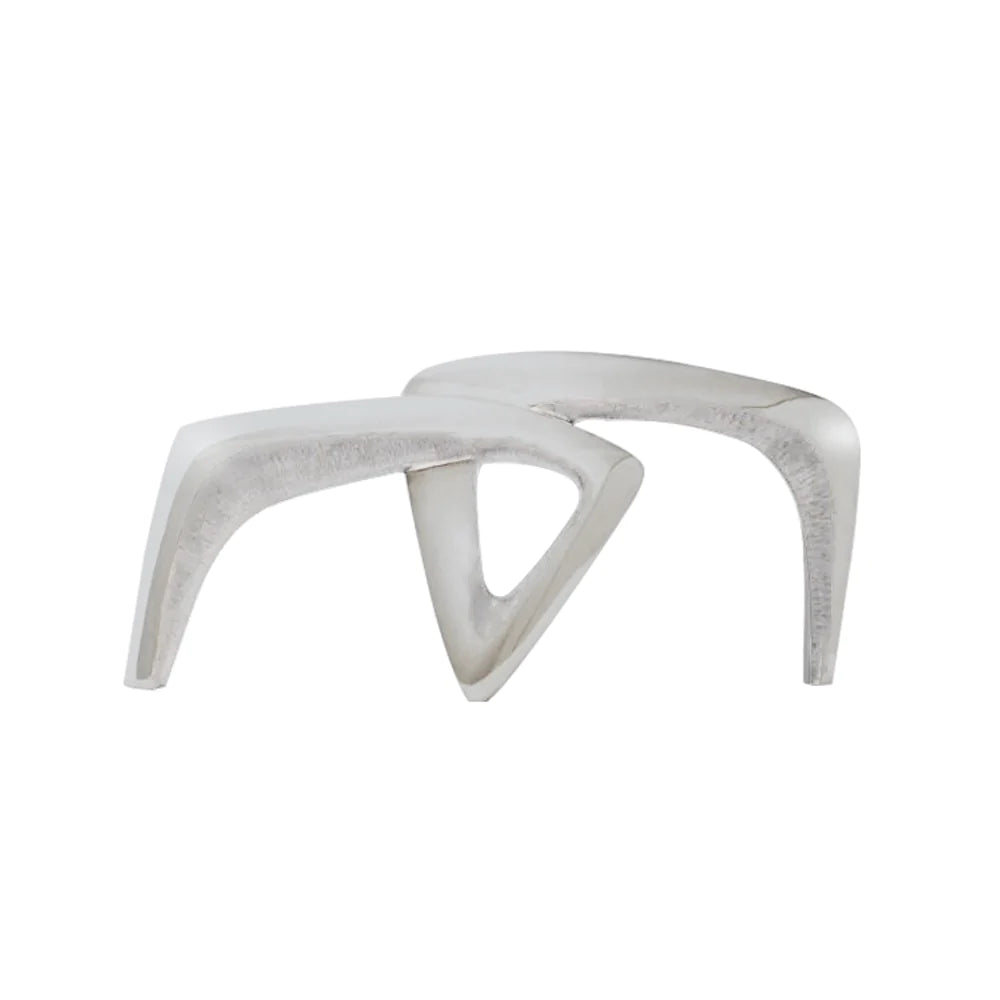 Silver Resin Abstract Sculpture Fc-Sz22031 -  Home Decor Figurines - ebarza Furniture UAE | Shop Modern Furniture in Abu Dhabi & Dubai - مفروشات ايبازرا في الامارات | تسوق اثاث عصري وديكورات مميزة في دبي وابوظبي