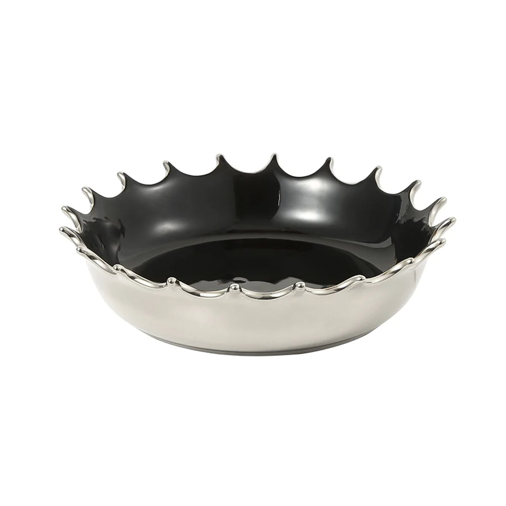 Chrome Look Ceramic Decorative Bowl FD-D22147 -  Bowls - ebarza Furniture UAE | Shop Modern Furniture in Abu Dhabi & Dubai - مفروشات ايبازرا في الامارات | تسوق اثاث عصري وديكورات مميزة في دبي وابوظبي