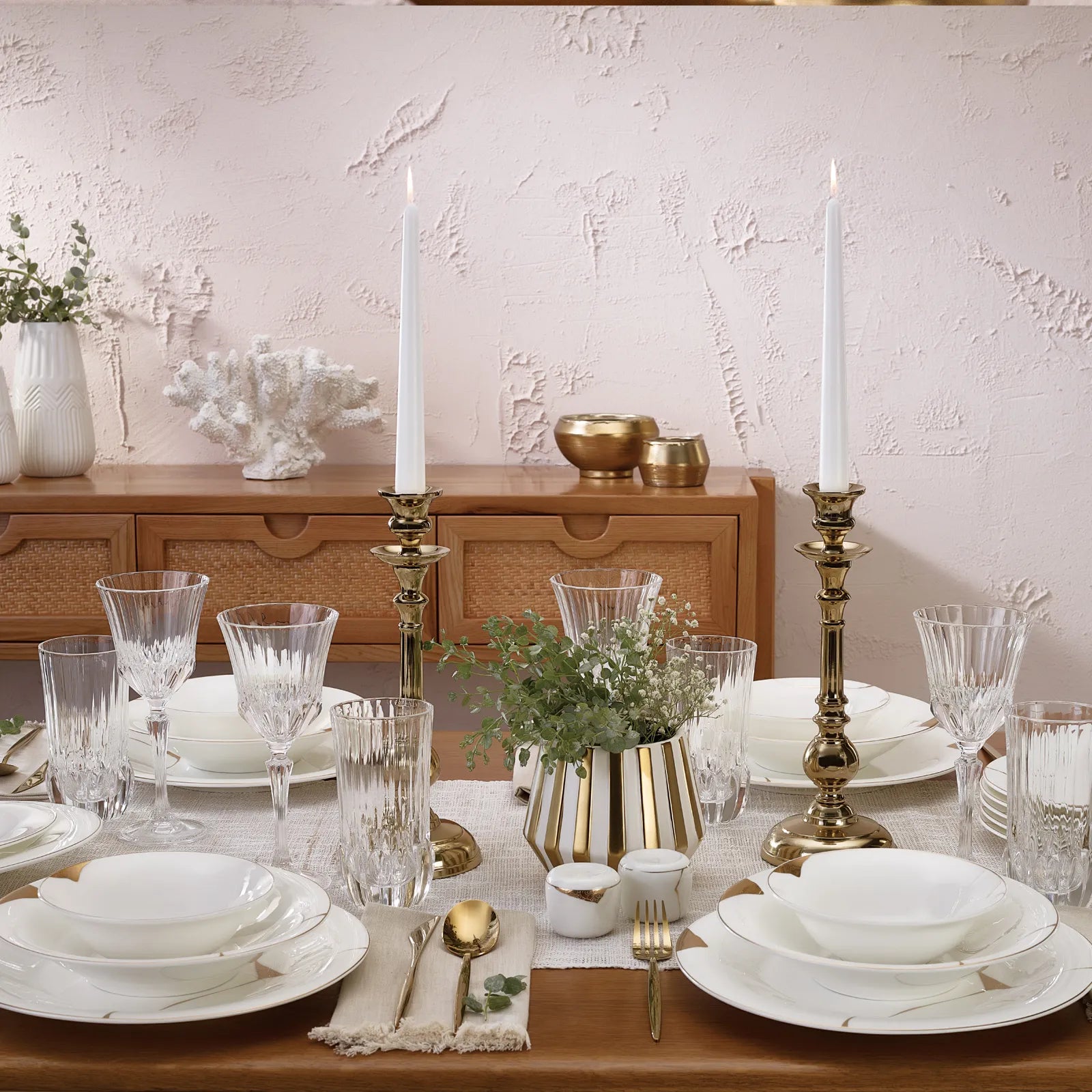 Karaca Fine Pearl Quora 58 Pieces Dinnerware Set For 12 Persons 153.03.08.0613 - Dinnerware Sets - ebarza Furniture UAE | Shop Modern Furniture in Abu Dhabi & Dubai - مفروشات ايبازرا في الامارات | تسوق اثاث عصري وديكورات مميزة في دبي وابوظبي