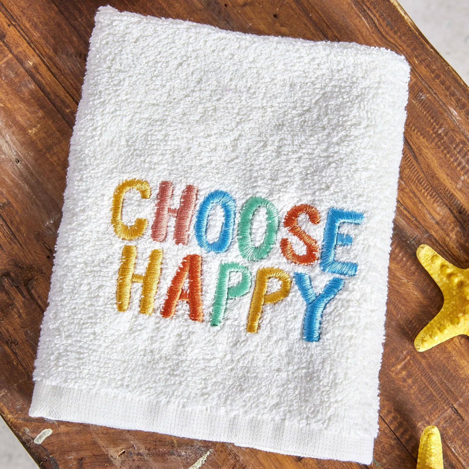 Karaca Home Choose Happy Embroidered Towel 50X90 Cm 200.19.01.0324 -  Towels - ebarza Furniture UAE | Shop Modern Furniture in Abu Dhabi & Dubai - مفروشات ايبازرا في الامارات | تسوق اثاث عصري وديكورات مميزة في دبي وابوظبي