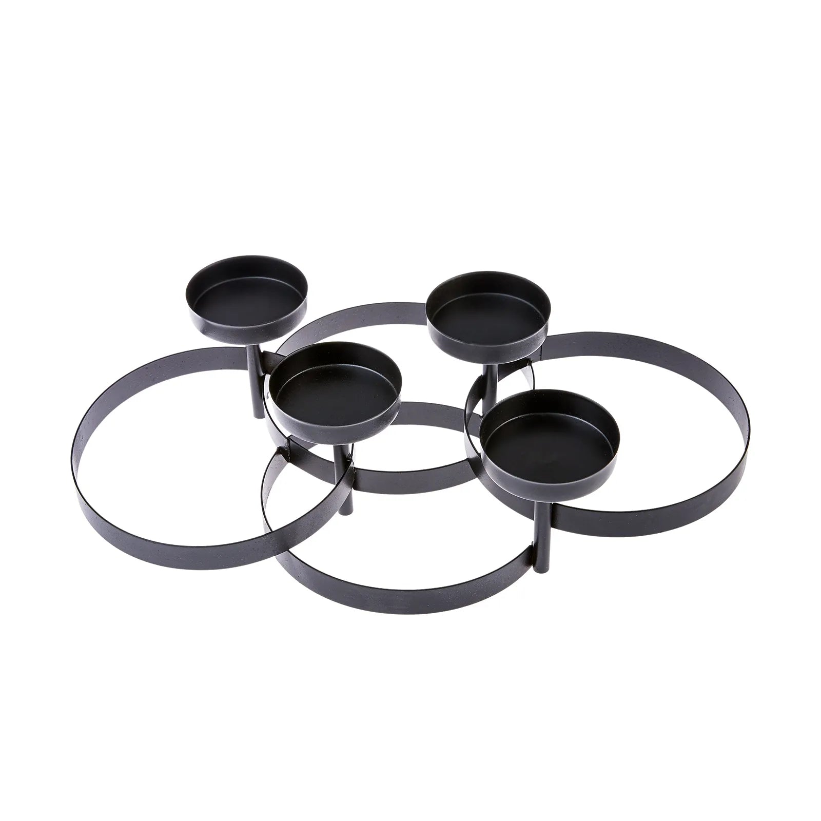 Karaca Home Circles Black Candle Holder 39X22Cm 300.21.02.020 -  Candle Holders - ebarza Furniture UAE | Shop Modern Furniture in Abu Dhabi & Dubai - مفروشات ايبازرا في الامارات | تسوق اثاث عصري وديكورات مميزة في دبي وابوظبي