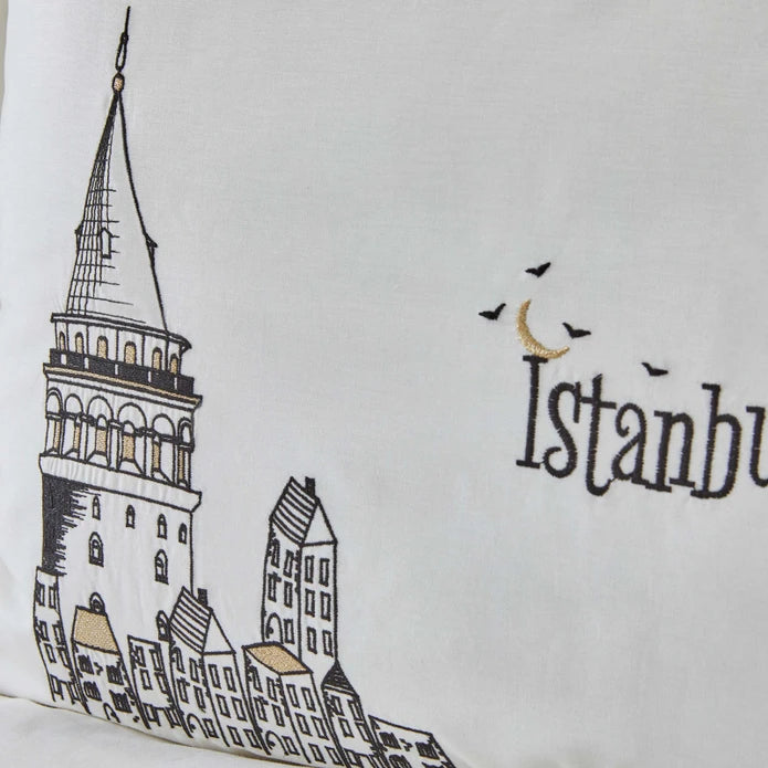 Karaca Home Galata Black Embroidered Double 100% Cotton Duvet Cover Set 200.19.01.0489 -  Bedding - ebarza Furniture UAE | Shop Modern Furniture in Abu Dhabi & Dubai - مفروشات ايبازرا في الامارات | تسوق اثاث عصري وديكورات مميزة في دبي وابوظبي