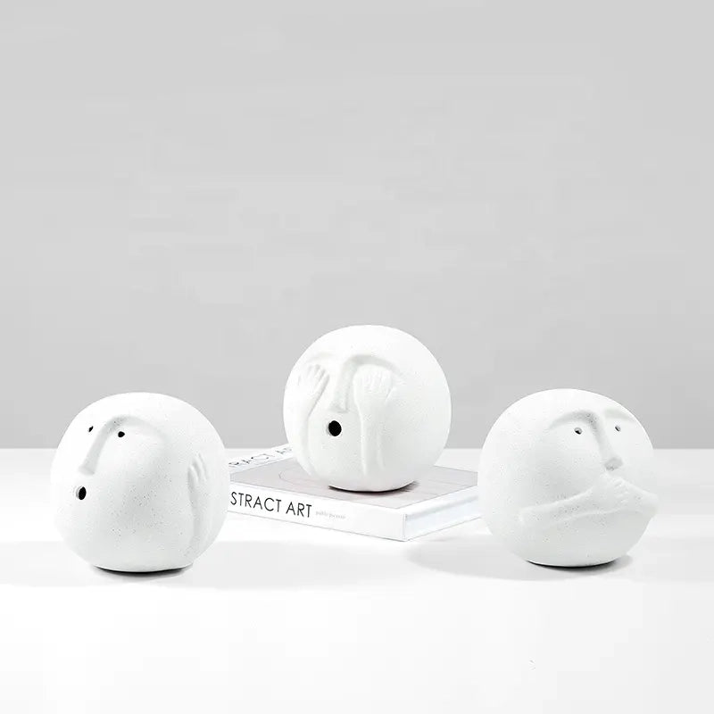 Hear No Evil Ceramic Sculpture Fa-D22013A - Home Decor Figurines - ebarza Furniture UAE | Shop Modern Furniture in Abu Dhabi & Dubai - مفروشات ايبازرا في الامارات | تسوق اثاث عصري وديكورات مميزة في دبي وابوظبي