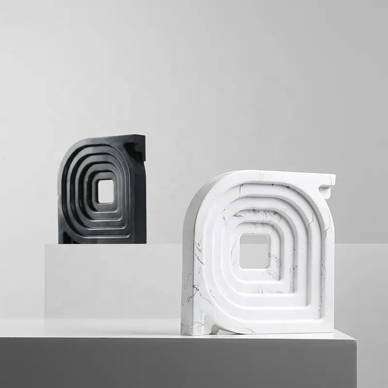 Square And Round Corner Ornaments White Fc-Sz21105B -  Home Decor Figurines - ebarza Furniture UAE | Shop Modern Furniture in Abu Dhabi & Dubai - مفروشات ايبازرا في الامارات | تسوق اثاث عصري وديكورات مميزة في دبي وابوظبي