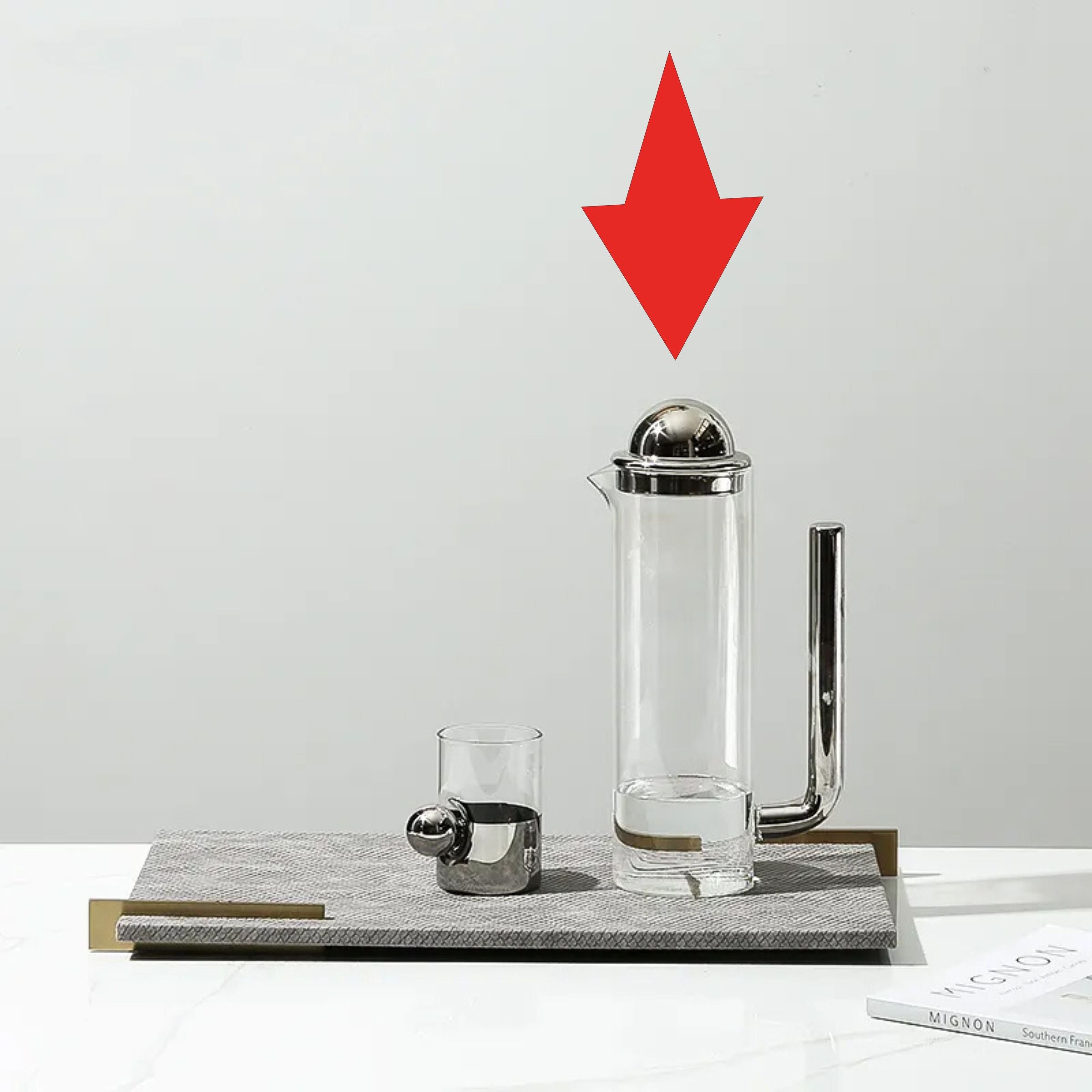 Long Handle Pot Silver - A Fc-Cj2107A -  Drinkware - ebarza Furniture UAE | Shop Modern Furniture in Abu Dhabi & Dubai - مفروشات ايبازرا في الامارات | تسوق اثاث عصري وديكورات مميزة في دبي وابوظبي