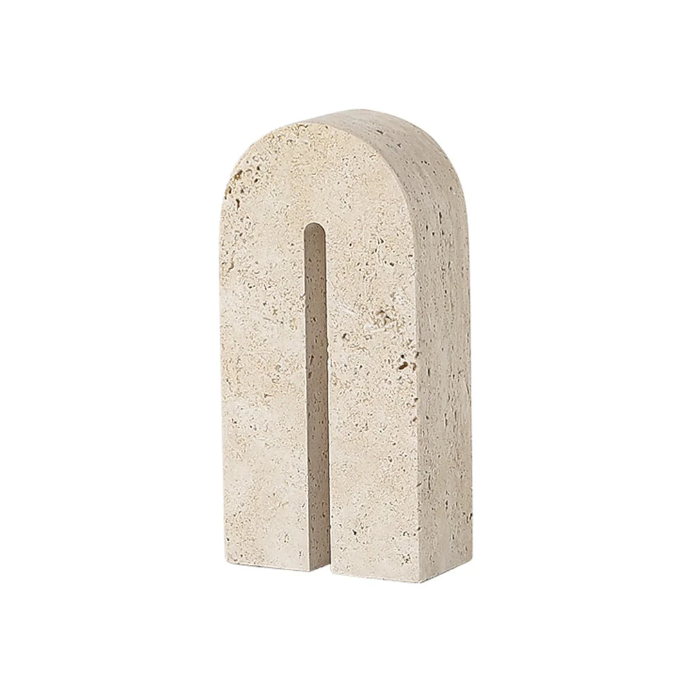 Beige Travertine Arch-Tall Fb-T2208A - Home Decor Figurines - ebarza Furniture UAE | Shop Modern Furniture in Abu Dhabi & Dubai - مفروشات ايبازرا في الامارات | تسوق اثاث عصري وديكورات مميزة في دبي وابوظبي