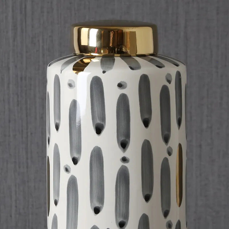 Black Stripe Bottle-B Vase Fa-D1980B - Vases - ebarza Furniture UAE | Shop Modern Furniture in Abu Dhabi & Dubai - مفروشات ايبازرا في الامارات | تسوق اثاث عصري وديكورات مميزة في دبي وابوظبي