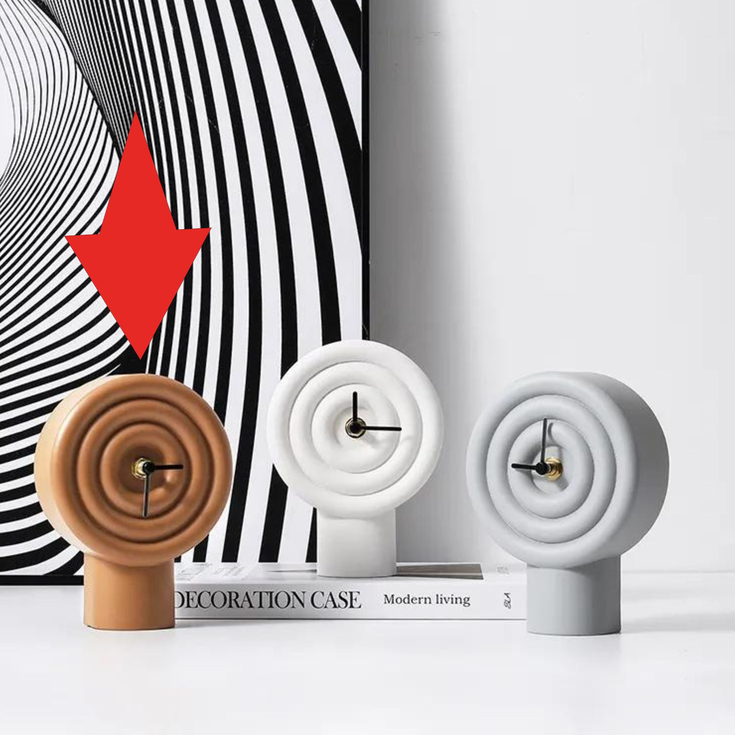 Brown Resin Table Clock Fc-Sz2177B - Clocks - ebarza Furniture UAE | Shop Modern Furniture in Abu Dhabi & Dubai - مفروشات ايبازرا في الامارات | تسوق اثاث عصري وديكورات مميزة في دبي وابوظبي