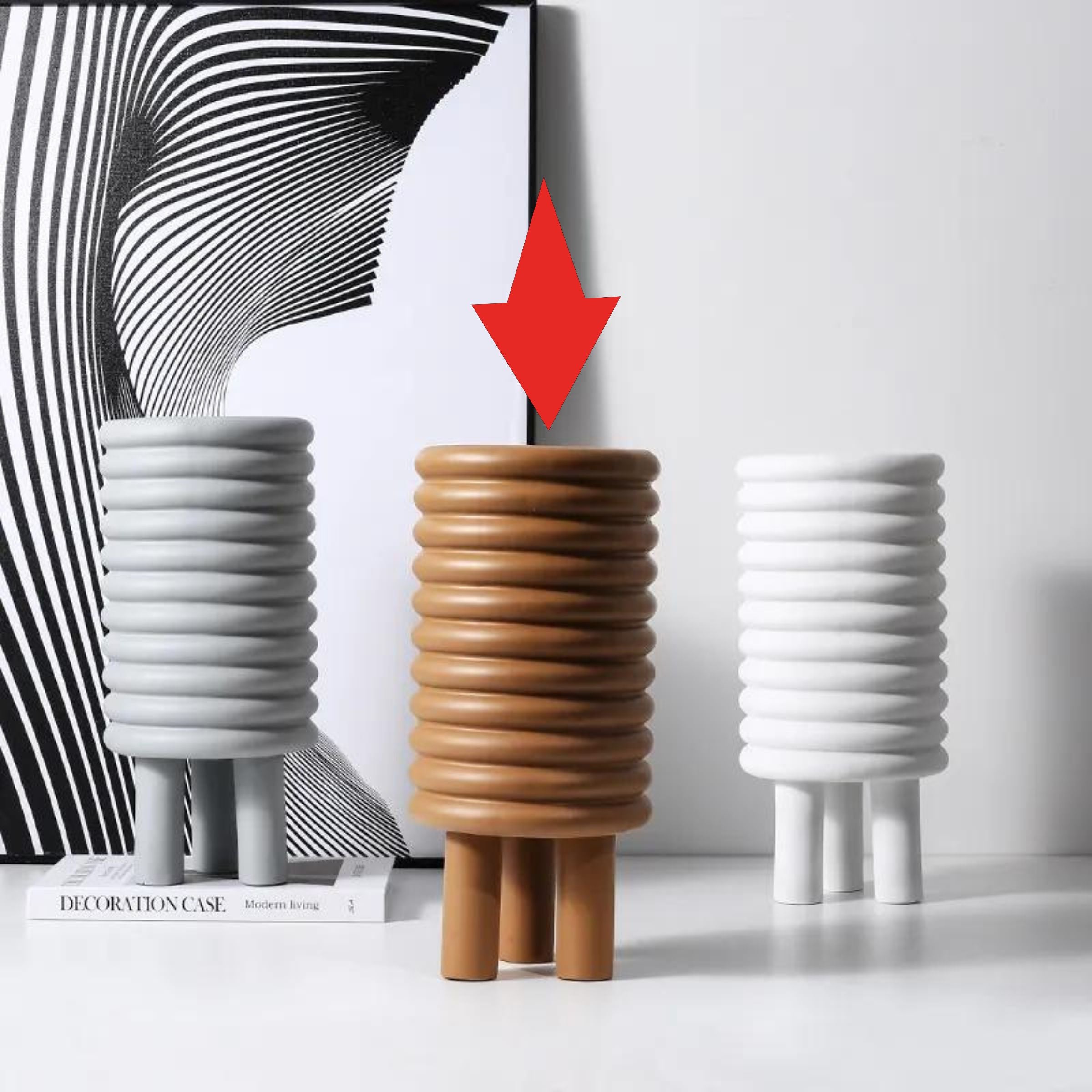 Circle Vase Brown Fc-Sz2174B - Vases - ebarza Furniture UAE | Shop Modern Furniture in Abu Dhabi & Dubai - مفروشات ايبازرا في الامارات | تسوق اثاث عصري وديكورات مميزة في دبي وابوظبي