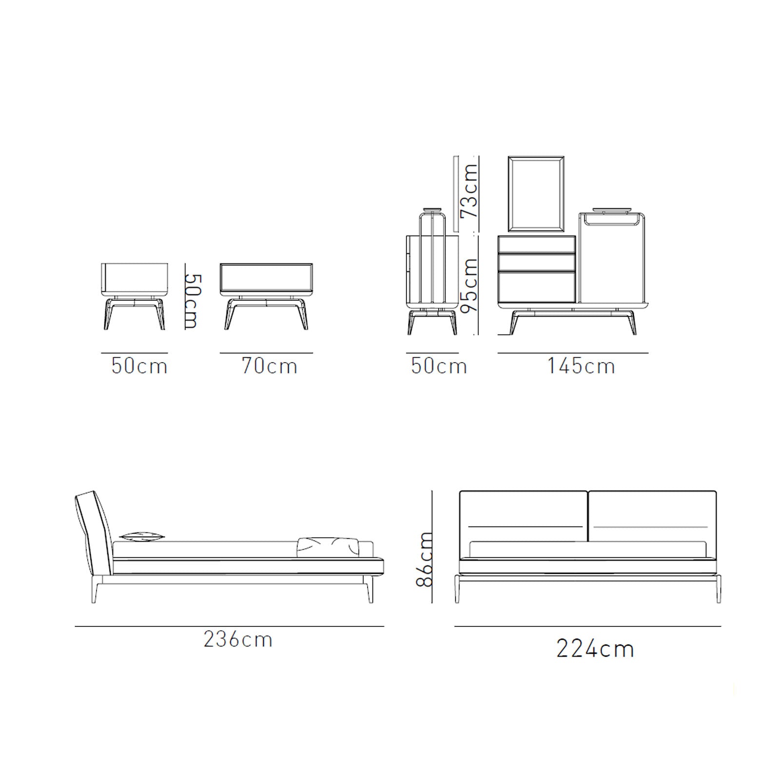 Ligna Bedstead Ligna009-Onlybed - Bedsteads - ebarza Furniture UAE | Shop Modern Furniture in Abu Dhabi & Dubai - مفروشات ايبازرا في الامارات | تسوق اثاث عصري وديكورات مميزة في دبي وابوظبي
