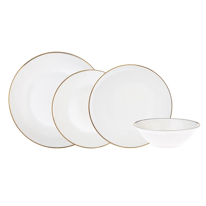 Karaca Alicia 24 Pieces 6 Person Porcelain Gold Round Dinnerware 153.03.06.5064 - Dinnerware Sets - ebarza Furniture UAE | Shop Modern Furniture in Abu Dhabi & Dubai - مفروشات ايبازرا في الامارات | تسوق اثاث عصري وديكورات مميزة في دبي وابوظبي