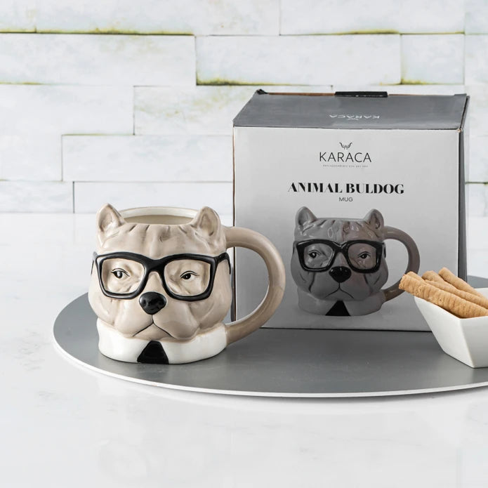 Karaca Animal Bulldog Mug 153.03.06.1854 - Mugs - ebarza Furniture UAE | Shop Modern Furniture in Abu Dhabi & Dubai - مفروشات ايبازرا في الامارات | تسوق اثاث عصري وديكورات مميزة في دبي وابوظبي