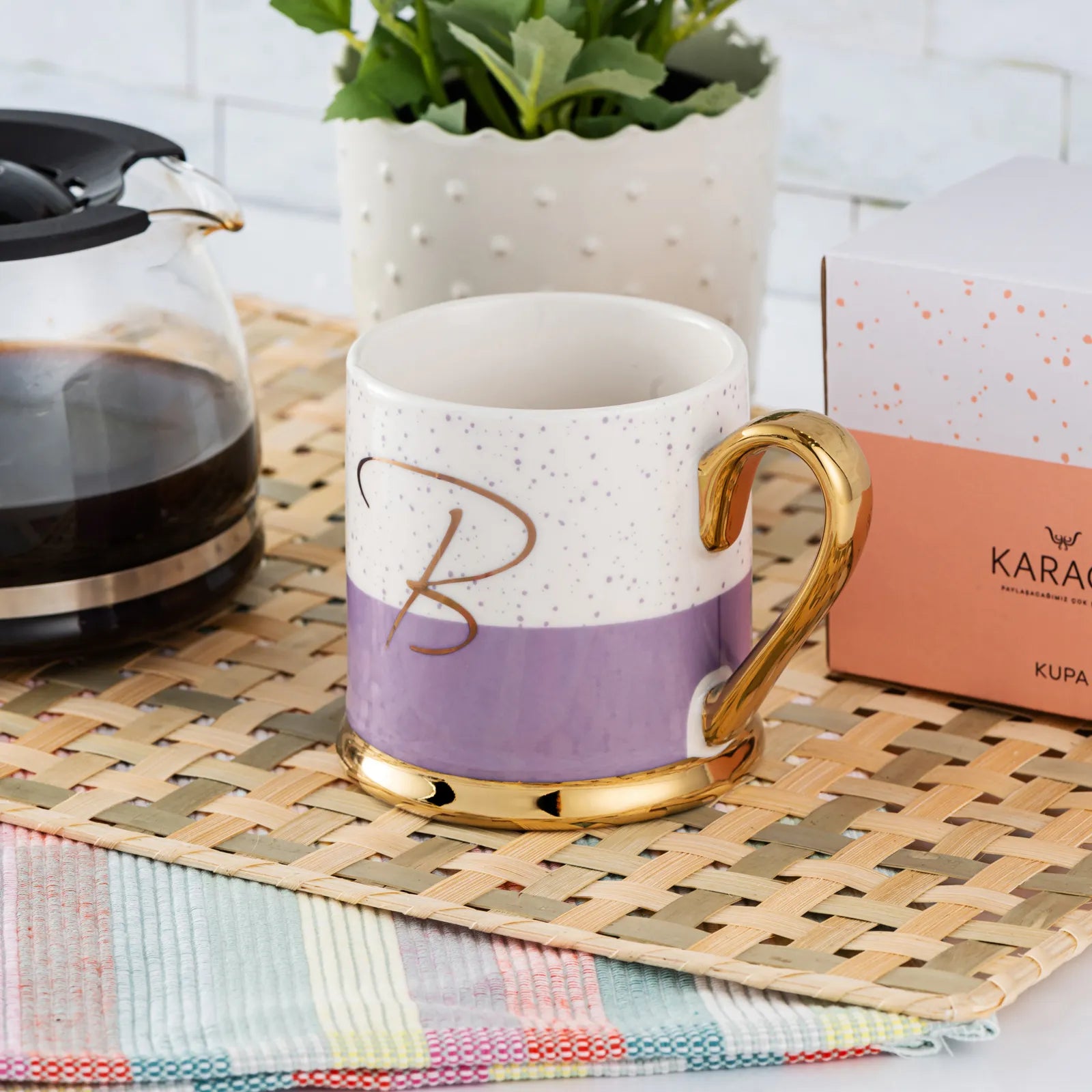Karaca B Letter Mug 153.03.06.1609 - Mugs - ebarza Furniture UAE | Shop Modern Furniture in Abu Dhabi & Dubai - مفروشات ايبازرا في الامارات | تسوق اثاث عصري وديكورات مميزة في دبي وابوظبي