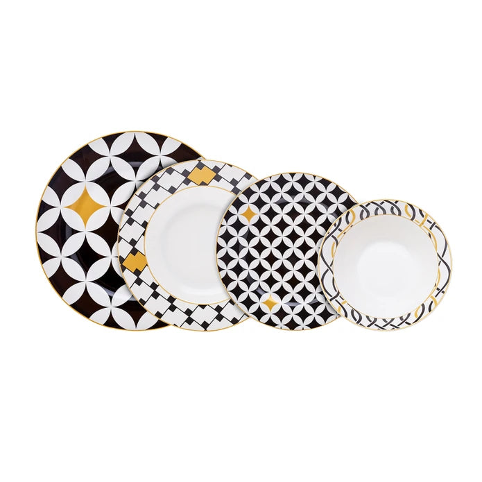 Karaca Boldi 24 Pieces 6 Person Porcelain Dinnerware Set 153.03.06.7031 - Dinnerware Sets - ebarza Furniture UAE | Shop Modern Furniture in Abu Dhabi & Dubai - مفروشات ايبازرا في الامارات | تسوق اثاث عصري وديكورات مميزة في دبي وابوظبي