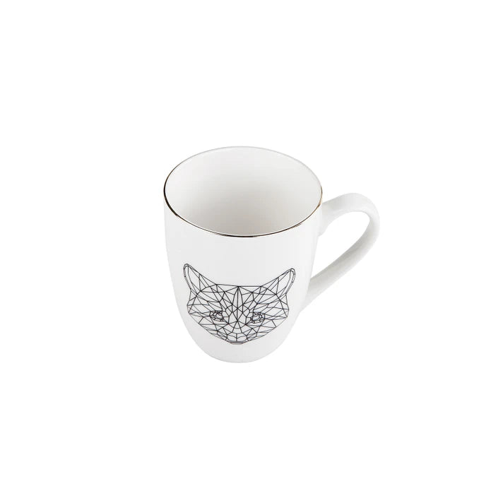 Karaca Draft Cat Mug set of 2 153.03.06.1758 - Mugs - ebarza Furniture UAE | Shop Modern Furniture in Abu Dhabi & Dubai - مفروشات ايبازرا في الامارات | تسوق اثاث عصري وديكورات مميزة في دبي وابوظبي
