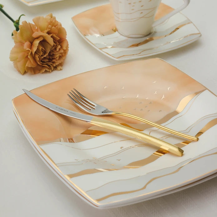 Karaca Fine Pearl Ocaso 62 Pieces Square Pearl Dinnerware Set For 12 People 153.03.08.0295 - Dinnerware Sets - ebarza Furniture UAE | Shop Modern Furniture in Abu Dhabi & Dubai - مفروشات ايبازرا في الامارات | تسوق اثاث عصري وديكورات مميزة في دبي وابوظبي