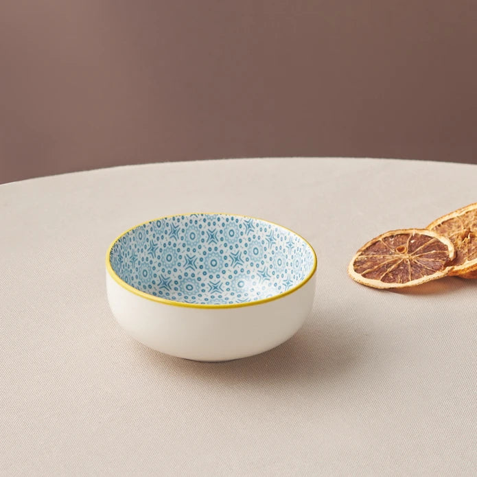 Karaca Floral Blue Round Cookie Bowl 10 cm 153.03.08.2972 - Bowls - ebarza Furniture UAE | Shop Modern Furniture in Abu Dhabi & Dubai - مفروشات ايبازرا في الامارات | تسوق اثاث عصري وديكورات مميزة في دبي وابوظبي