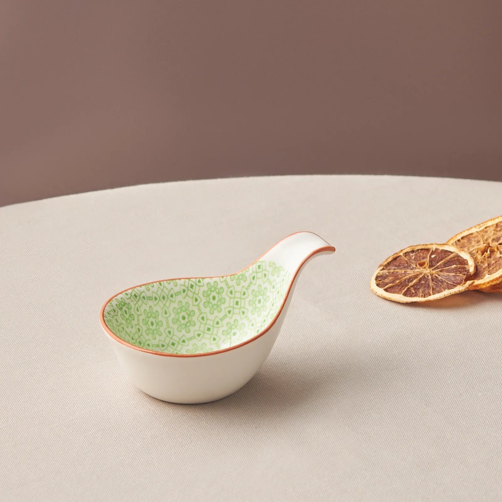 Karaca Floral Green Drop Snack/Sauce Bowl 10 cm 153.03.08.2999 - Bowls - ebarza Furniture UAE | Shop Modern Furniture in Abu Dhabi & Dubai - مفروشات ايبازرا في الامارات | تسوق اثاث عصري وديكورات مميزة في دبي وابوظبي