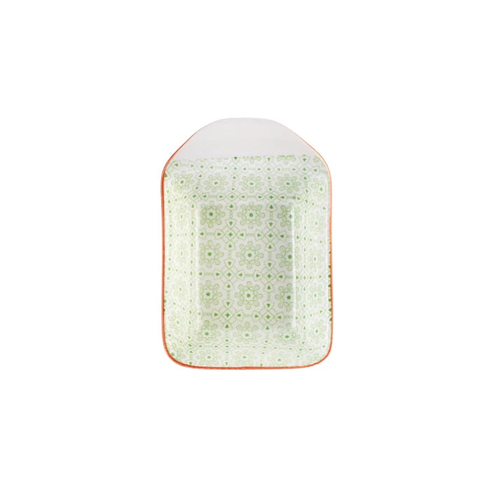 Karaca Floral Green Rectangle Cookie/Sauce Bowl 10 cm 153.03.08.2995 - Bowls - ebarza Furniture UAE | Shop Modern Furniture in Abu Dhabi & Dubai - مفروشات ايبازرا في الامارات | تسوق اثاث عصري وديكورات مميزة في دبي وابوظبي
