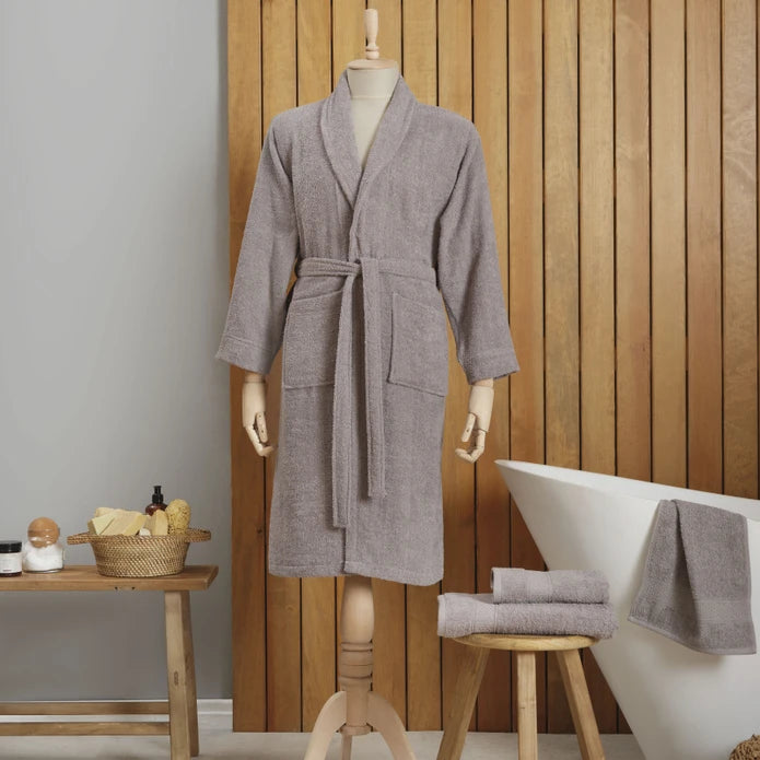 Karaca Home Dielle Gray Recycle Women's Bathrobe S/M 200.20.01.0681 - Bathrobe Sets - ebarza Furniture UAE | Shop Modern Furniture in Abu Dhabi & Dubai - مفروشات ايبازرا في الامارات | تسوق اثاث عصري وديكورات مميزة في دبي وابوظبي