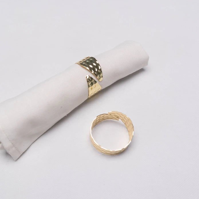 Karaca Home Hammered Gold 2 Piece Napkin Ring 300.22.02.0467 - Napkin Rings - ebarza Furniture UAE | Shop Modern Furniture in Abu Dhabi & Dubai - مفروشات ايبازرا في الامارات | تسوق اثاث عصري وديكورات مميزة في دبي وابوظبي
