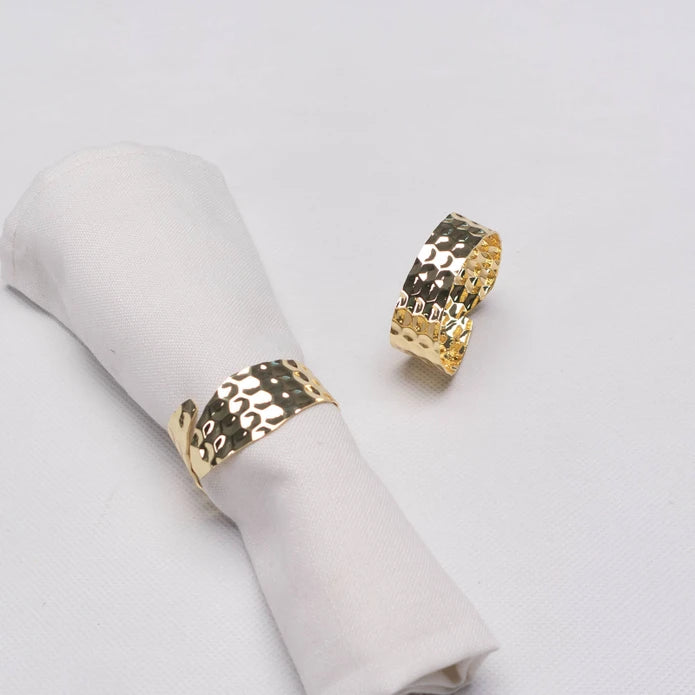 Karaca Home Hammered Gold 2 Piece Napkin Ring 300.22.02.0467 - Napkin Rings - ebarza Furniture UAE | Shop Modern Furniture in Abu Dhabi & Dubai - مفروشات ايبازرا في الامارات | تسوق اثاث عصري وديكورات مميزة في دبي وابوظبي