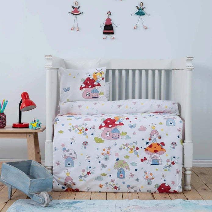 Karaca Home Mushrom 100% Cotton Baby Duvet Cover Set 200.20.01.0190 - Bedding - ebarza Furniture UAE | Shop Modern Furniture in Abu Dhabi & Dubai - مفروشات ايبازرا في الامارات | تسوق اثاث عصري وديكورات مميزة في دبي وابوظبي