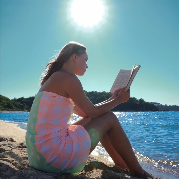 Karaca Home Points Multi 100% Cotton Double Sided Beach Towel 70X150 200.20.01.0183 - Towels - ebarza Furniture UAE | Shop Modern Furniture in Abu Dhabi & Dubai - مفروشات ايبازرا في الامارات | تسوق اثاث عصري وديكورات مميزة في دبي وابوظبي