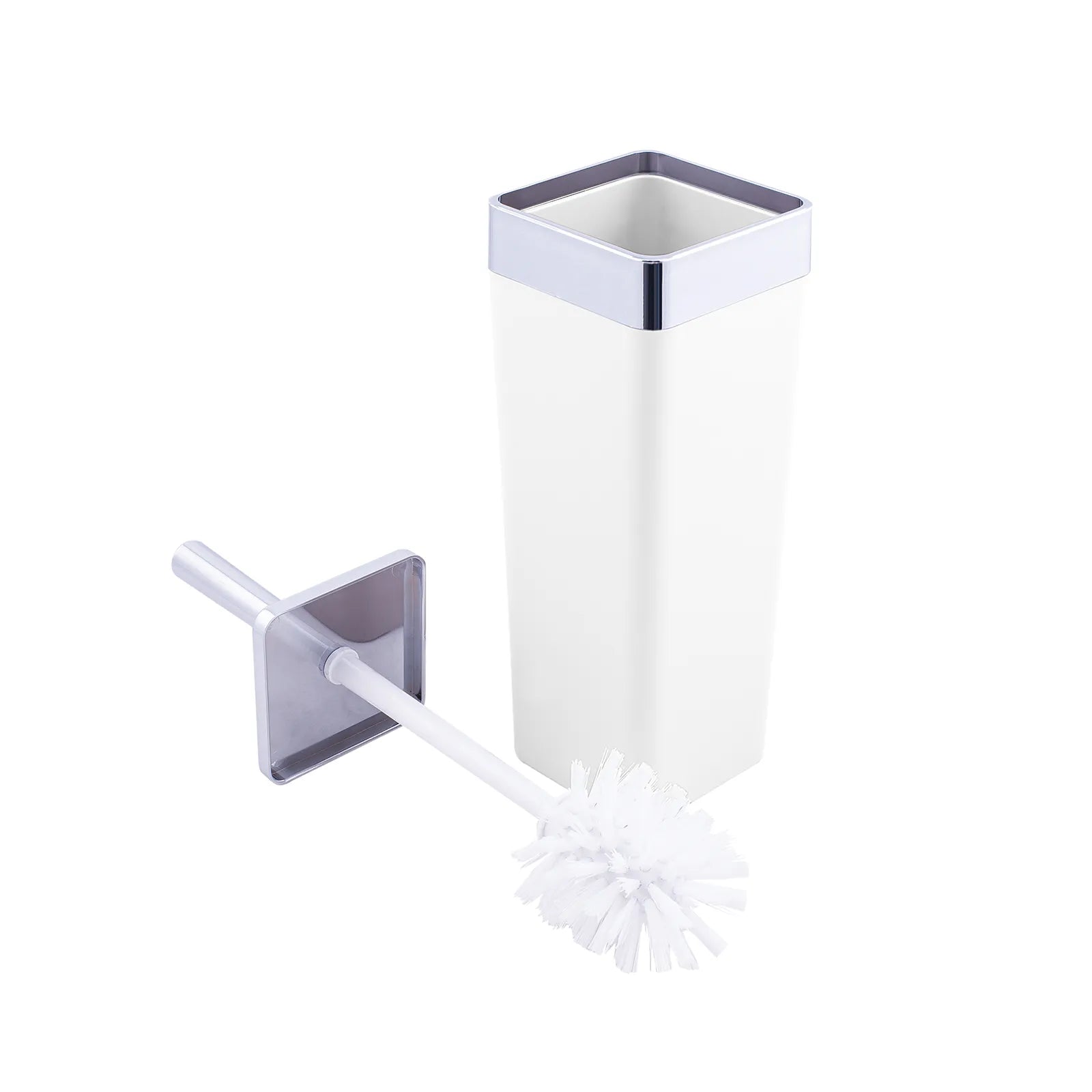 Karaca Home White/Silver 5 Piece Square Bathroom Set 300.21.02.0025 - Bathroom Accessories - ebarza Furniture UAE | Shop Modern Furniture in Abu Dhabi & Dubai - مفروشات ايبازرا في الامارات | تسوق اثاث عصري وديكورات مميزة في دبي وابوظبي