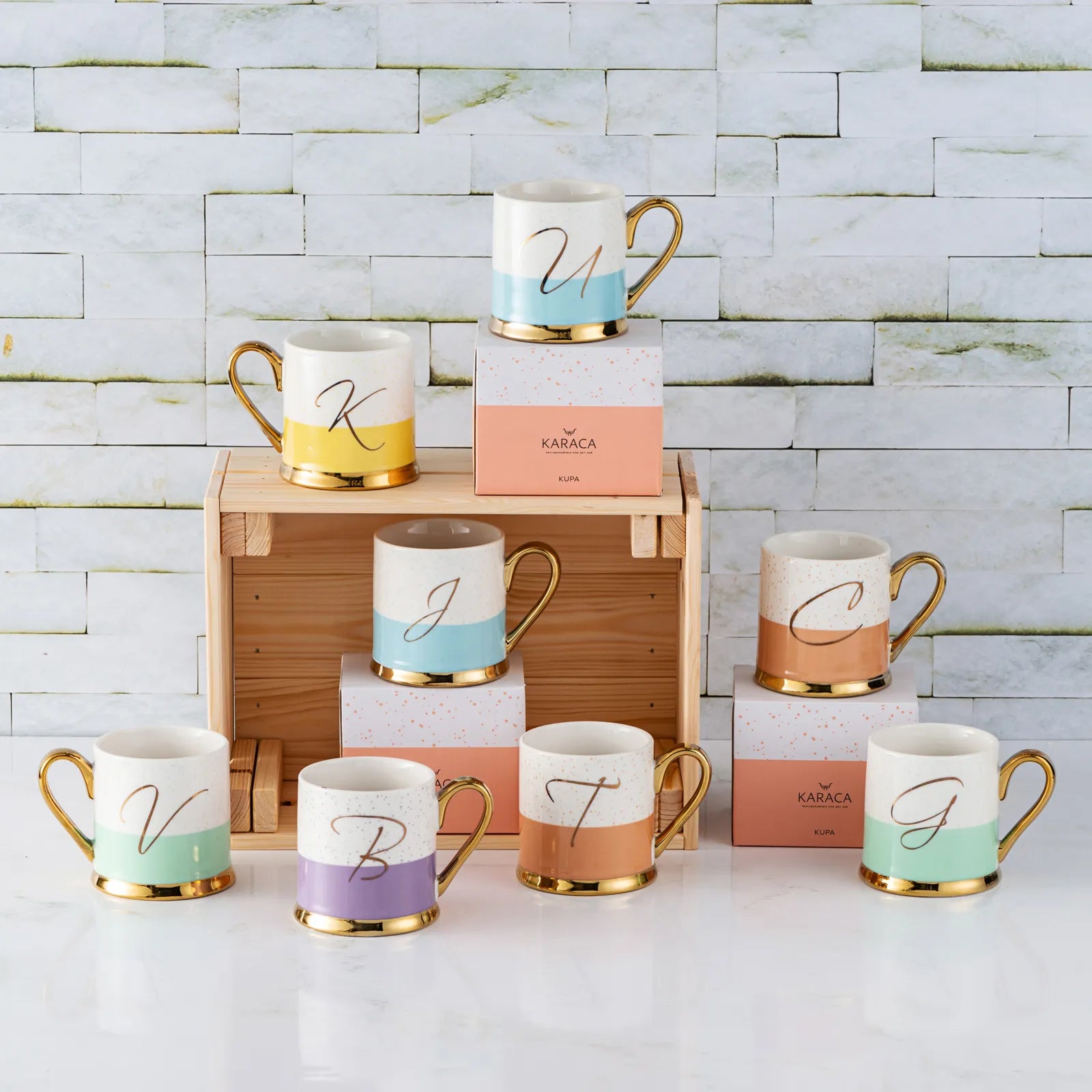 Karaca K Letter Mug 153.03.06.1618 - Mugs - ebarza Furniture UAE | Shop Modern Furniture in Abu Dhabi & Dubai - مفروشات ايبازرا في الامارات | تسوق اثاث عصري وديكورات مميزة في دبي وابوظبي