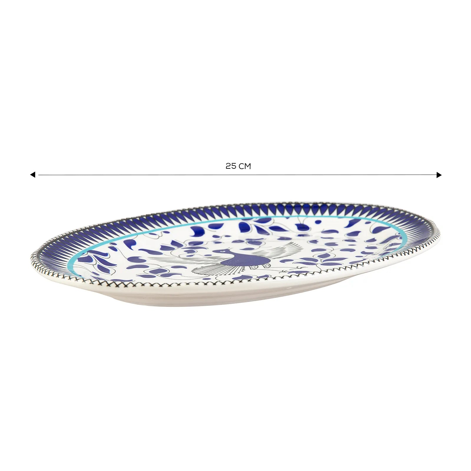 Karaca Mai Seljuk Series Oval Plate 25 Cm 153.03.07.9024 - Plates - ebarza Furniture UAE | Shop Modern Furniture in Abu Dhabi & Dubai - مفروشات ايبازرا في الامارات | تسوق اثاث عصري وديكورات مميزة في دبي وابوظبي