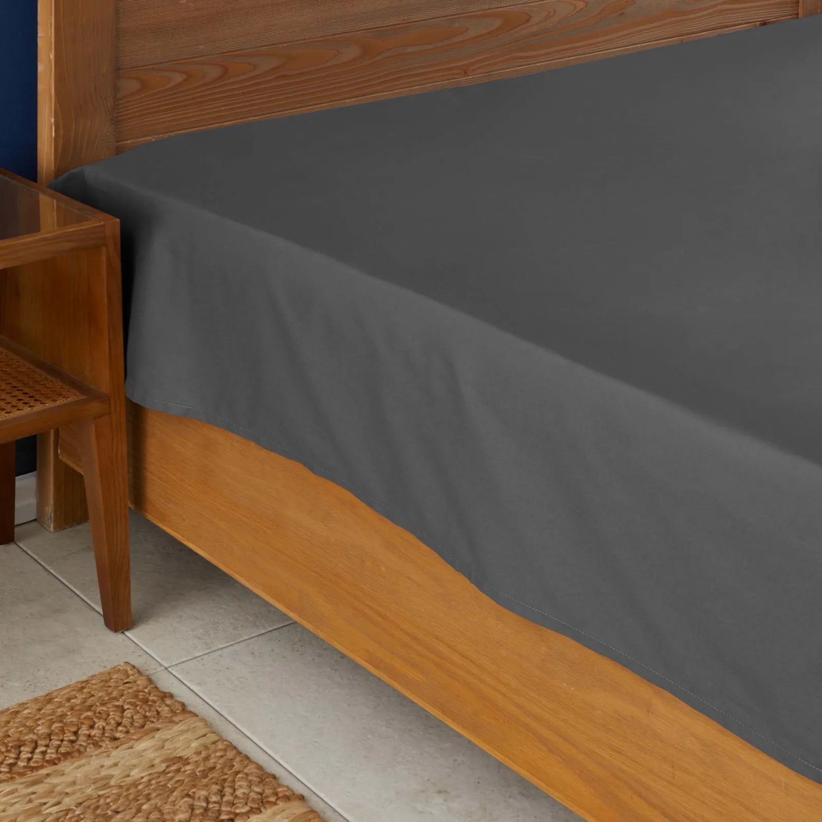 Karaca Nautica Home Anthracite 100% Cotton Double Bed Sheet 180.01.01.0547 - Bed Sheets - ebarza Furniture UAE | Shop Modern Furniture in Abu Dhabi & Dubai - مفروشات ايبازرا في الامارات | تسوق اثاث عصري وديكورات مميزة في دبي وابوظبي