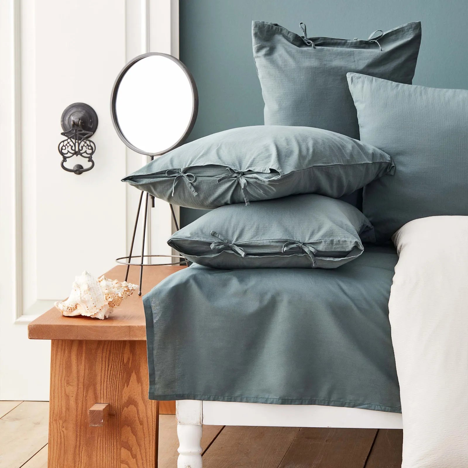 Karaca Nautica Home Pruva Green/Beige Double Sided Double Duvet Cover Set 180.01.01.0401 - Bedding - ebarza Furniture UAE | Shop Modern Furniture in Abu Dhabi & Dubai - مفروشات ايبازرا في الامارات | تسوق اثاث عصري وديكورات مميزة في دبي وابوظبي