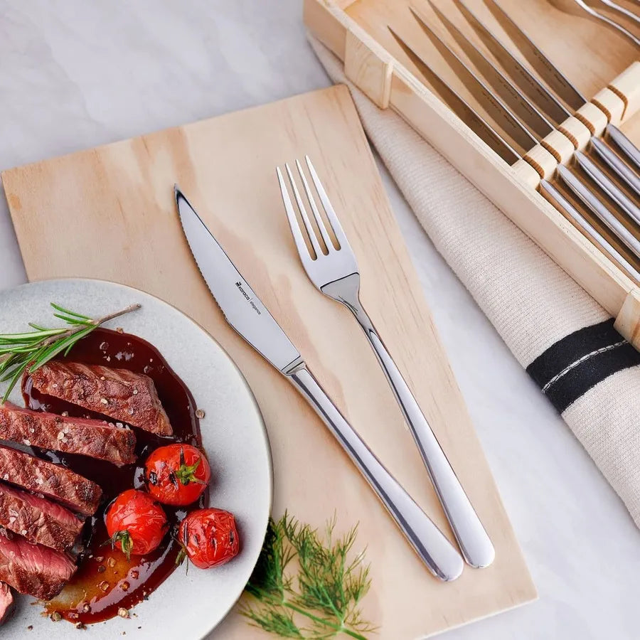 Karaca Pulse 12 Piece Cutlery Steak Set 153.03.08.2656 - Cutlery Sets - ebarza Furniture UAE | Shop Modern Furniture in Abu Dhabi & Dubai - مفروشات ايبازرا في الامارات | تسوق اثاث عصري وديكورات مميزة في دبي وابوظبي