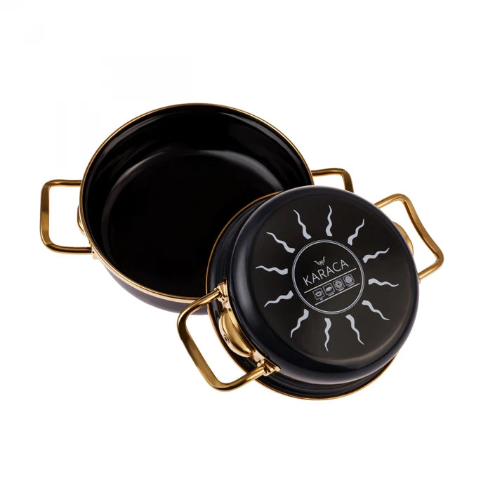 Karaca Retro Enamel 2-Blue Cooking Pot Set 153.03.08.0541 - Cookware Sets - ebarza Furniture UAE | Shop Modern Furniture in Abu Dhabi & Dubai - مفروشات ايبازرا في الامارات | تسوق اثاث عصري وديكورات مميزة في دبي وابوظبي