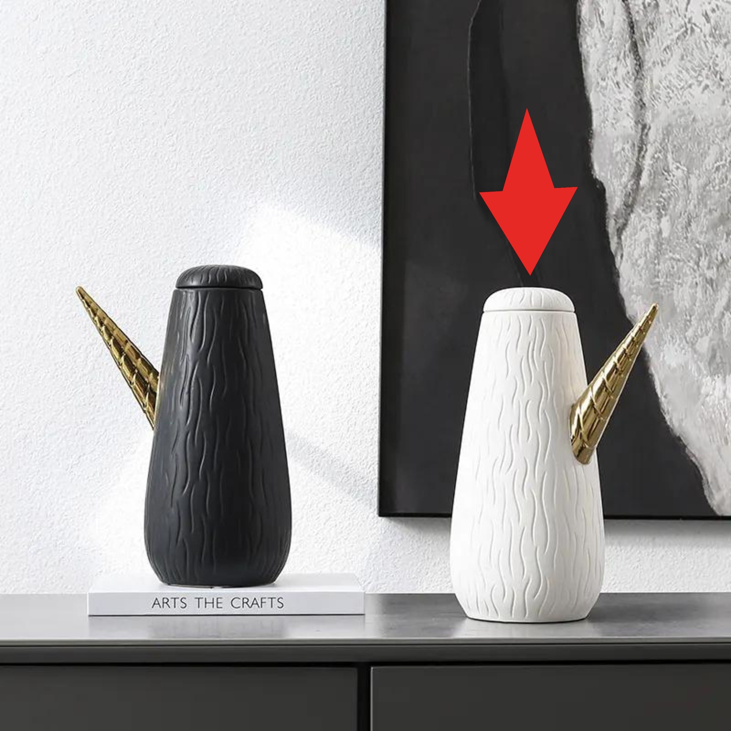 Long Mouth Decorative Pot White-A Fa-D21077A - Vases - ebarza Furniture UAE | Shop Modern Furniture in Abu Dhabi & Dubai - مفروشات ايبازرا في الامارات | تسوق اثاث عصري وديكورات مميزة في دبي وابوظبي