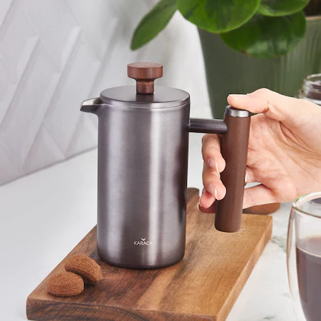 Karaca Wood Black French Press 350Ml 153.03.08.1745 - Kitchen Appliances - ebarza Furniture UAE | Shop Modern Furniture in Abu Dhabi & Dubai - مفروشات ايبازرا في الامارات | تسوق اثاث عصري وديكورات مميزة في دبي وابوظبي