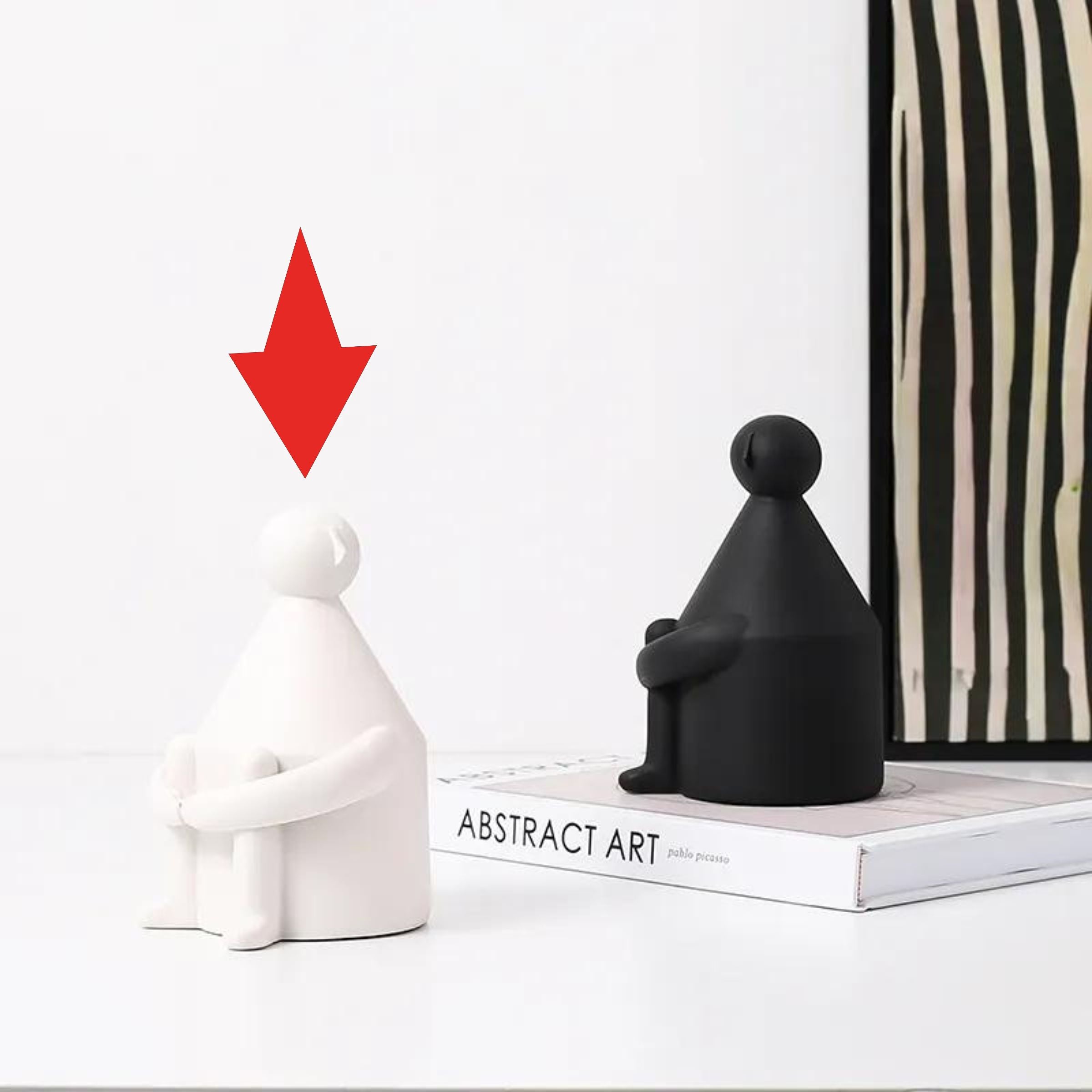 Round Head White Man White Fc-Sz22006A - Home Decor Figurines - ebarza Furniture UAE | Shop Modern Furniture in Abu Dhabi & Dubai - مفروشات ايبازرا في الامارات | تسوق اثاث عصري وديكورات مميزة في دبي وابوظبي