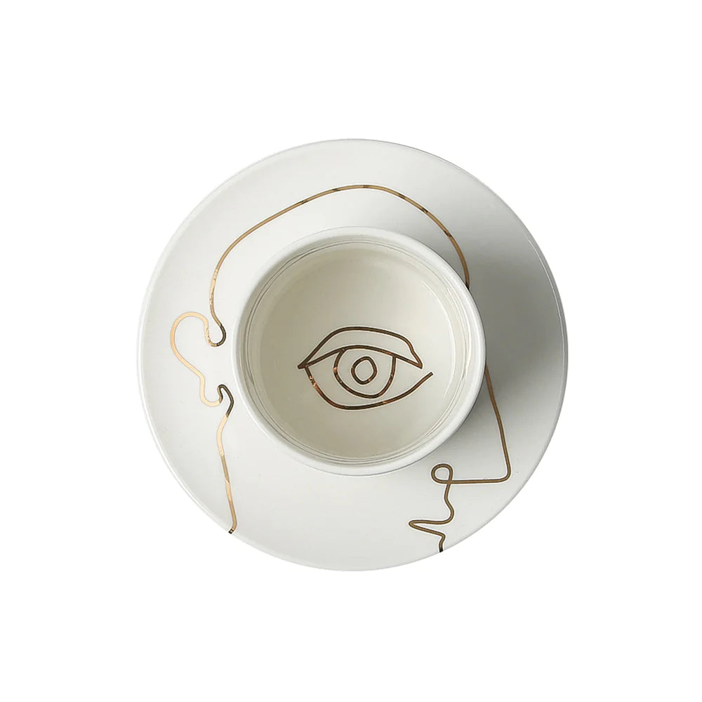 Simple Drawing Eye Cup A-Gold Fa-D22004A - Coffee Sets - ebarza Furniture UAE | Shop Modern Furniture in Abu Dhabi & Dubai - مفروشات ايبازرا في الامارات | تسوق اثاث عصري وديكورات مميزة في دبي وابوظبي