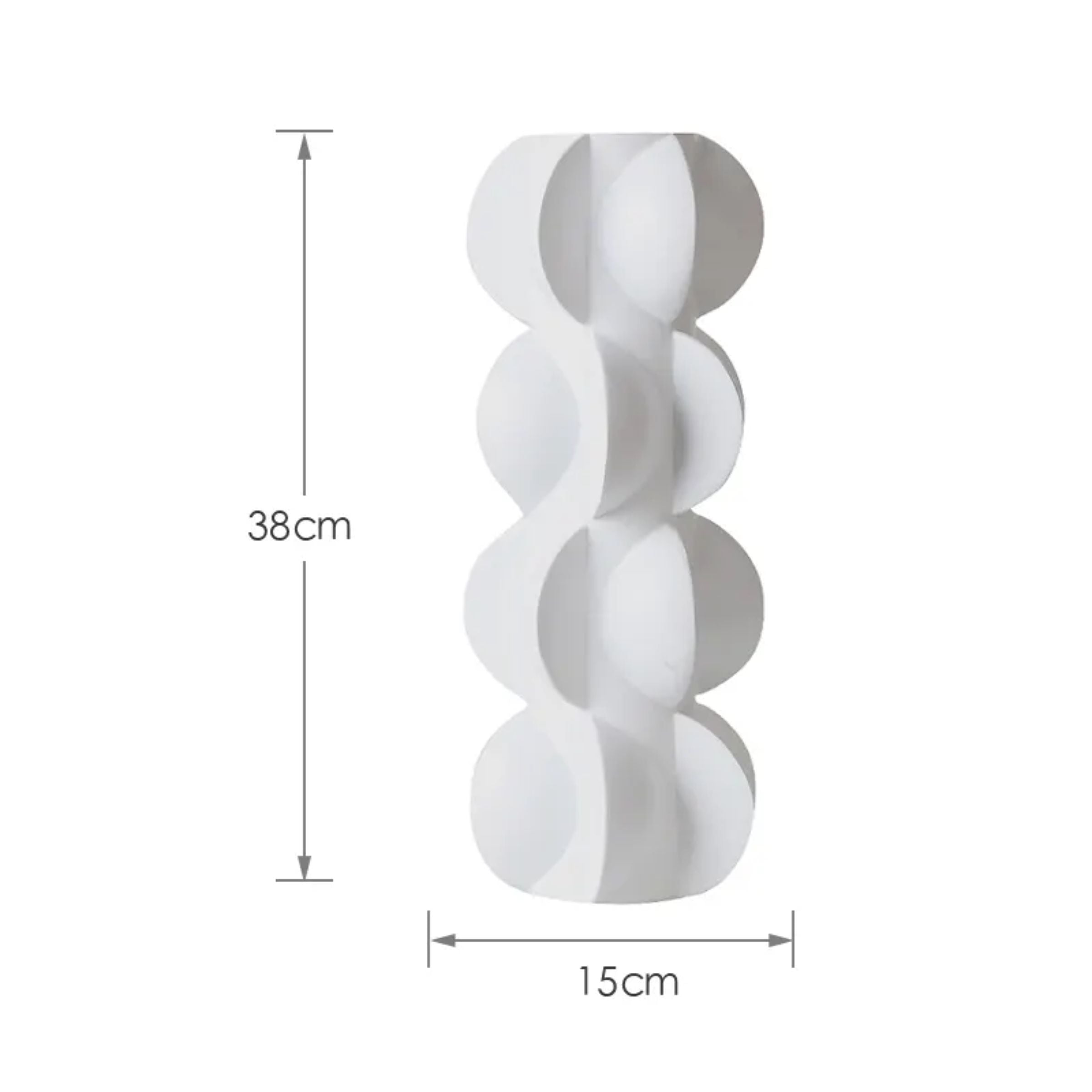 White Circle Resin Vase Fa-Sz2018B - Vases - ebarza Furniture UAE | Shop Modern Furniture in Abu Dhabi & Dubai - مفروشات ايبازرا في الامارات | تسوق اثاث عصري وديكورات مميزة في دبي وابوظبي