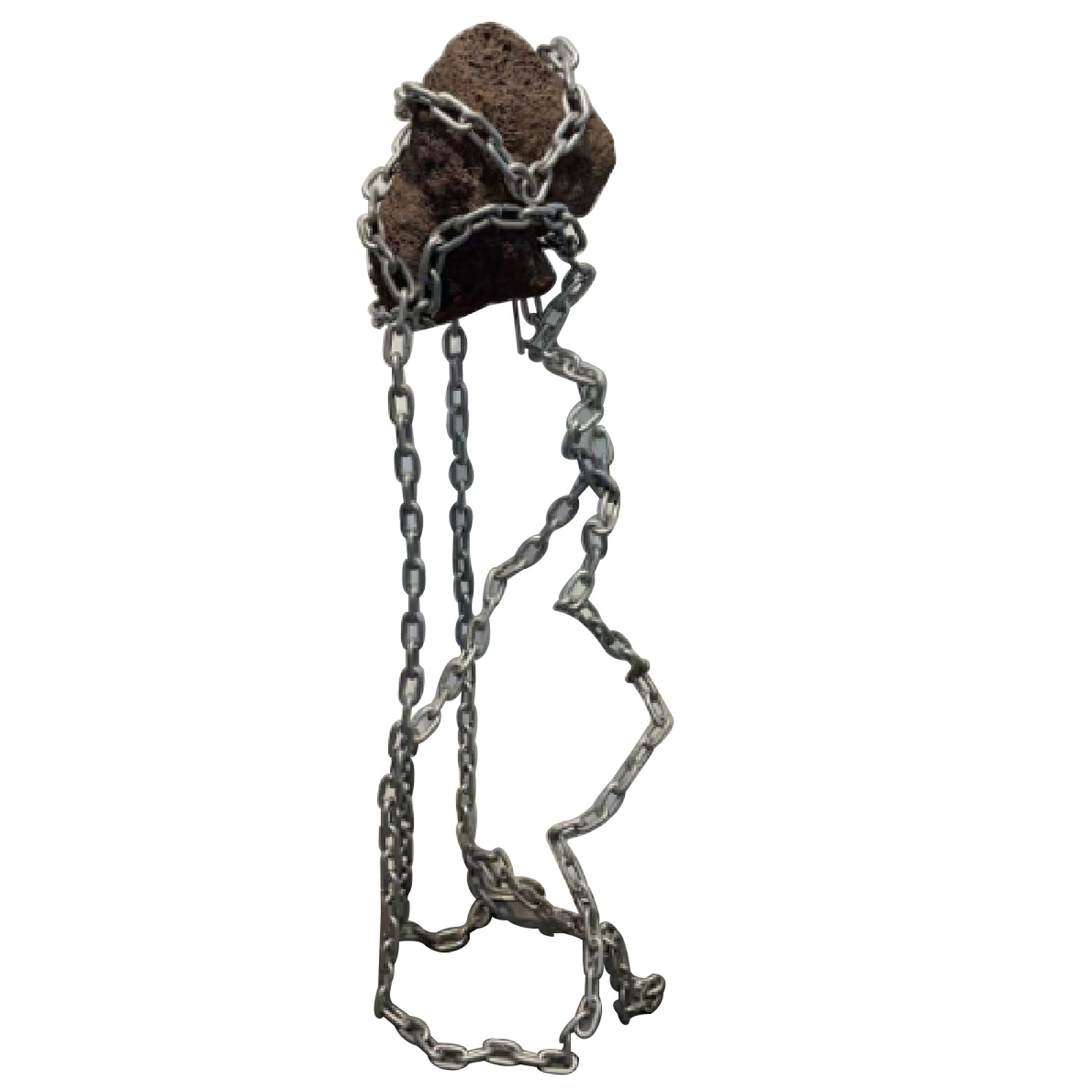 Volcanic Stone and Stainless Steel SCULPTURE - BJ20230067 -  Home Decor Figurines - ebarza Furniture UAE | Shop Modern Furniture in Abu Dhabi & Dubai - مفروشات ايبازرا في الامارات | تسوق اثاث عصري وديكورات مميزة في دبي وابوظبي