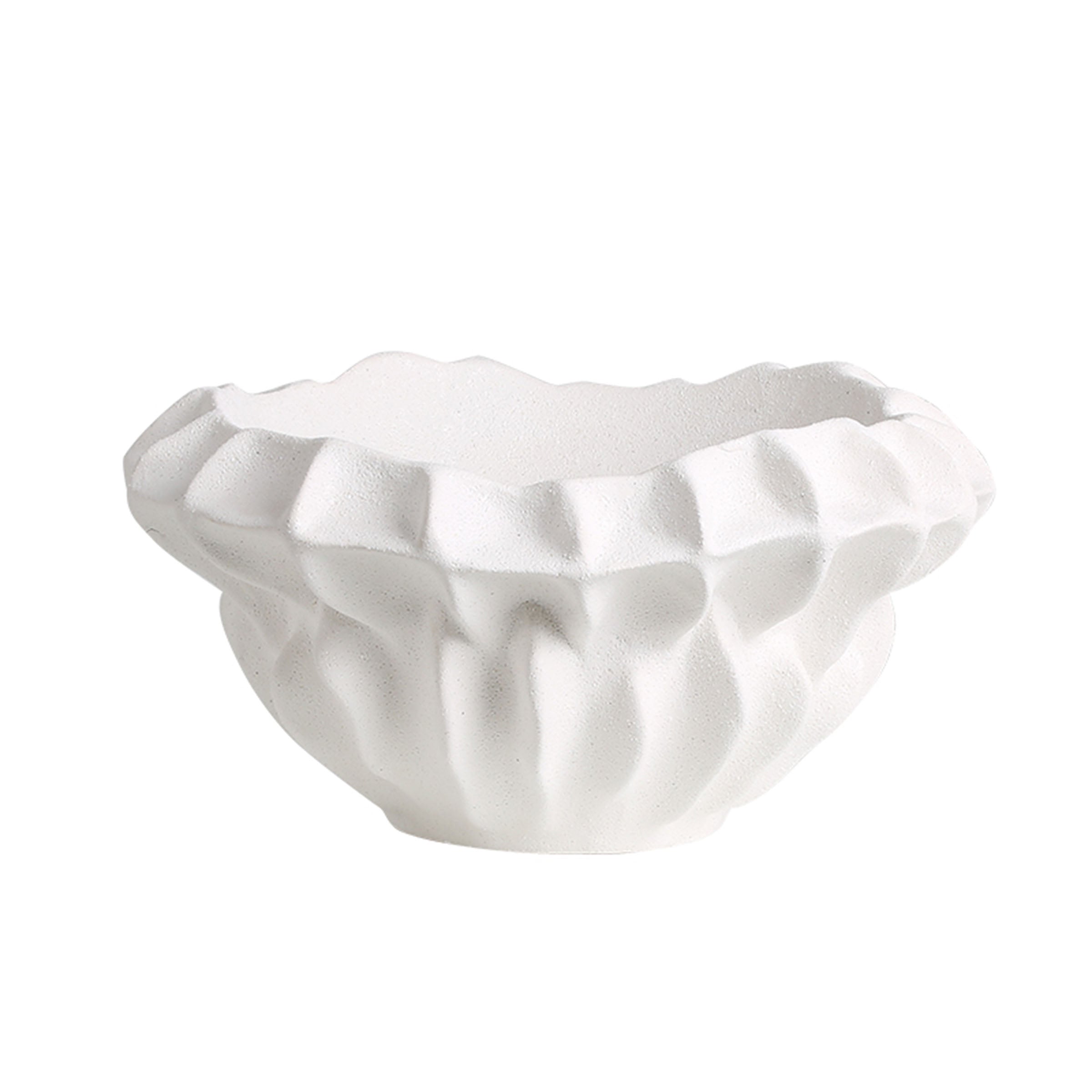 Checkered Vase-White-B FD-D23040B -  Vases - ebarza Furniture UAE | Shop Modern Furniture in Abu Dhabi & Dubai - مفروشات ايبازرا في الامارات | تسوق اثاث عصري وديكورات مميزة في دبي وابوظبي