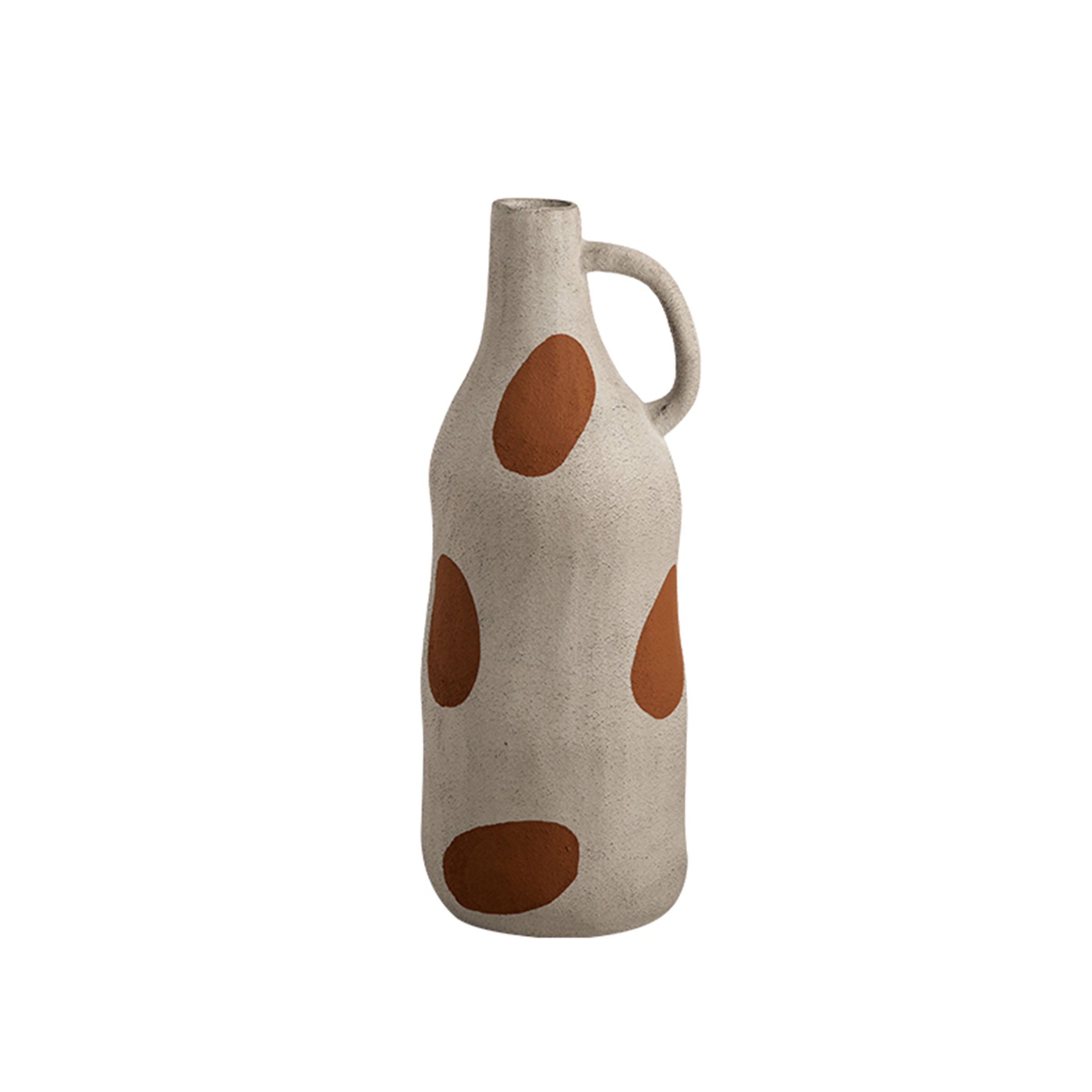 Large Round Hand-Painted Bottle-A FD-D23091A -  Vases - ebarza Furniture UAE | Shop Modern Furniture in Abu Dhabi & Dubai - مفروشات ايبازرا في الامارات | تسوق اثاث عصري وديكورات مميزة في دبي وابوظبي