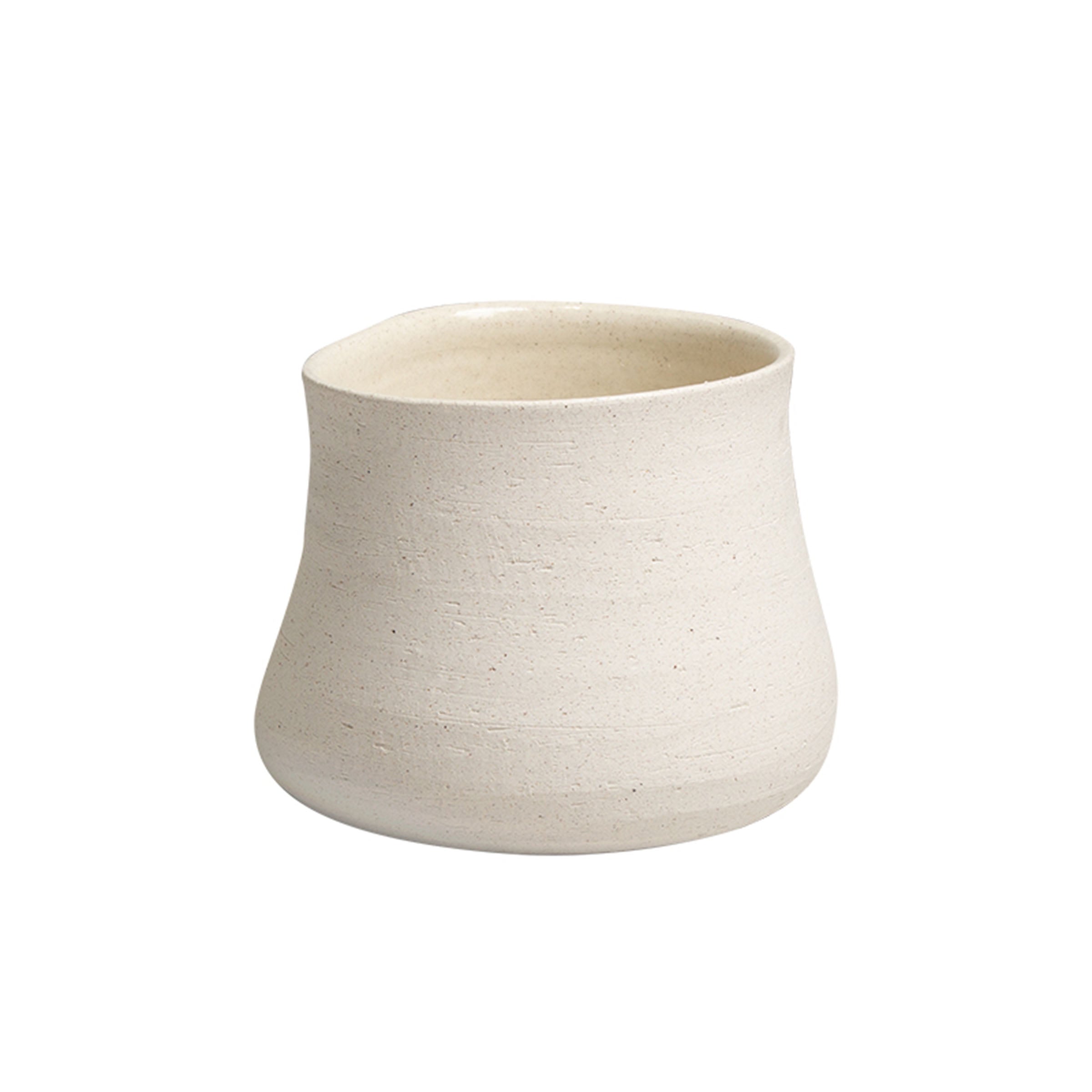 Sandface Pottery Bottle White-B FF-D23086B -  Vases - ebarza Furniture UAE | Shop Modern Furniture in Abu Dhabi & Dubai - مفروشات ايبازرا في الامارات | تسوق اثاث عصري وديكورات مميزة في دبي وابوظبي